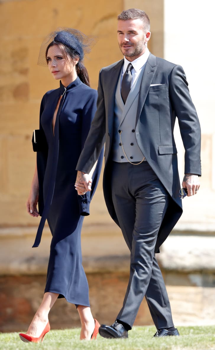 The Beckhams pictured at Prince Harry and Meghan Markle's wedding at Windsor Castle in 2018.