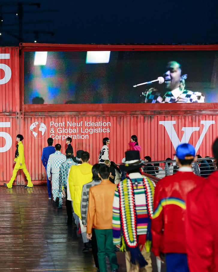 Singer Lauryn Hill was projected onto a branded shipping container 