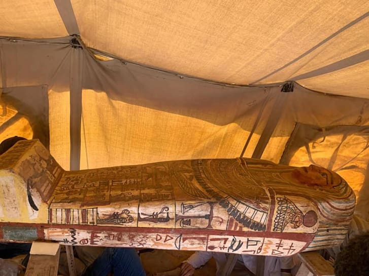 One of the 27 new sarcophagi discovered at Saqqara, Egypt.