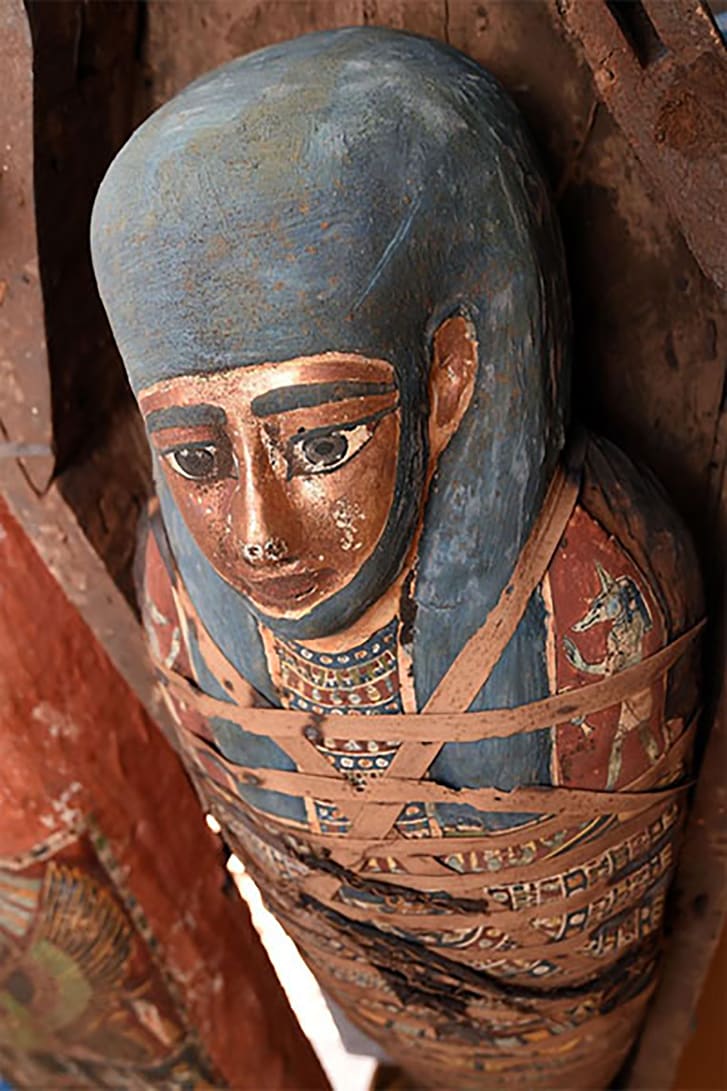 The collection of sarcophagi, announced on                        Monday, is believed to date back more than 2,500                        years.