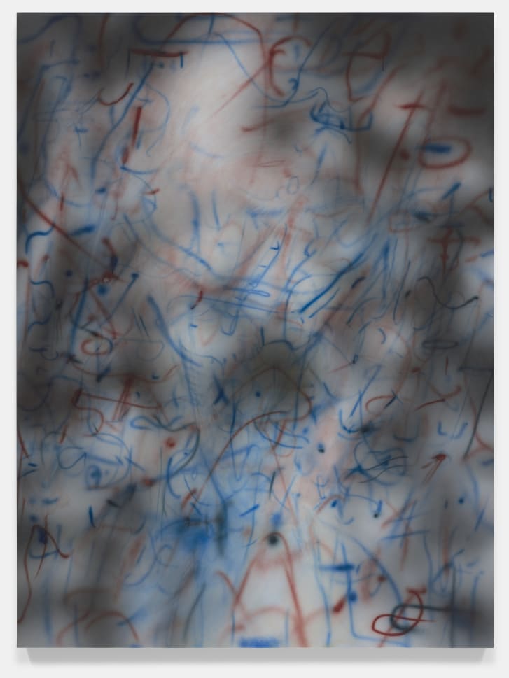 Julie Mehretu's painting "Rubber Gloves (O.C.)."