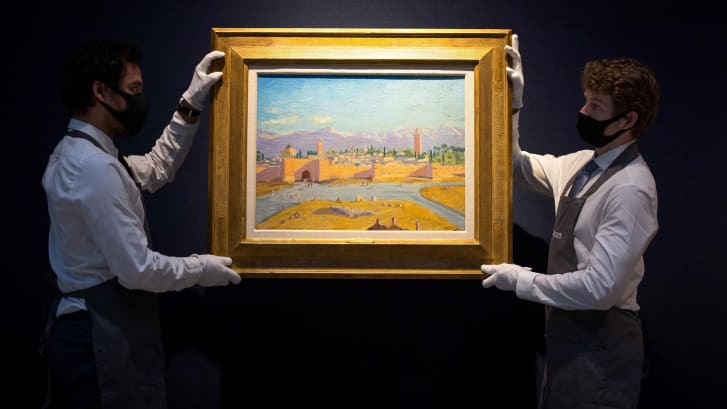 "The Tower of Koutoubia Mosque,"  a gift for former US President Franklin D. Roosevelt, was the only painting Churchill made during World War II. The work is now the most expensive Churchill painting to sell at auction.