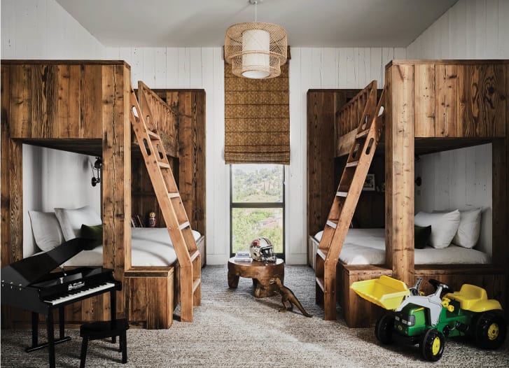 A "bunk room" in the couple's guest barn.