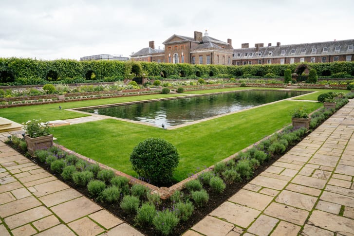 The newly redesigned Sunken Garden is pictured in this image supplied by Kensington Palace.
