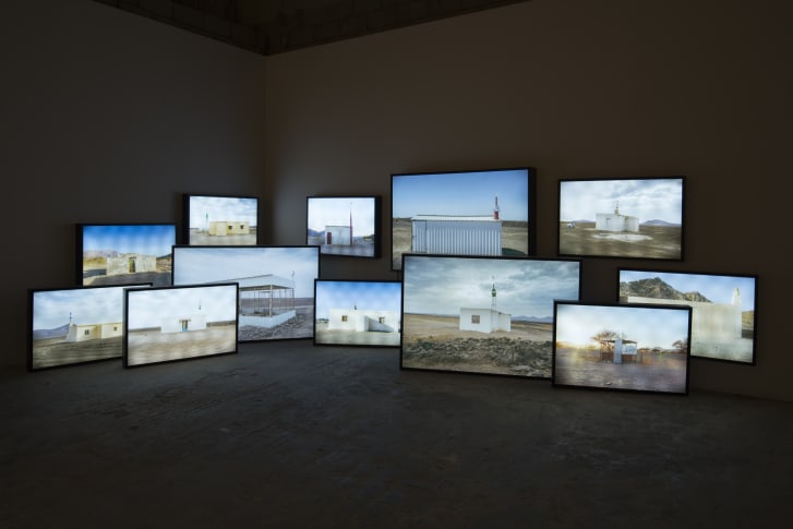 The Last Tashahhud, by Moath Alofi, shows the mosques "scattered along the winding roads leading to the holy city of Medina, Saudi Arabia."