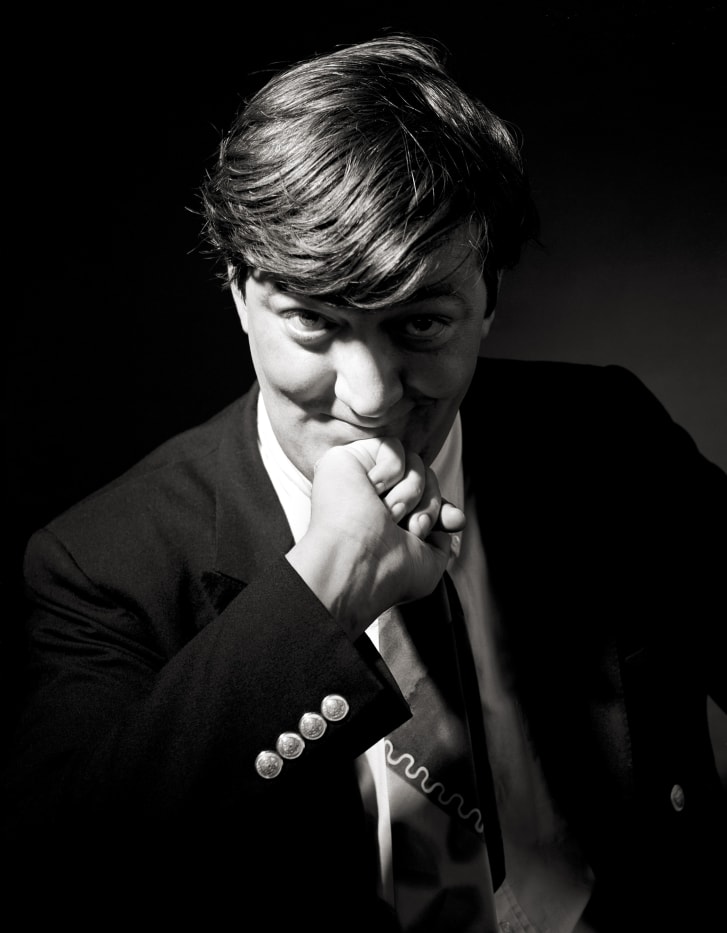 Photographer Andy Gotts' first ever celebrity portrait, taken of comedian Stephen Fry.