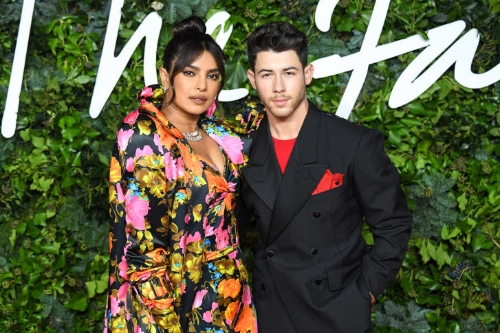 Priyanka Chopra Jonas and Nick Jonas attend The Fashion Awards 2021 at the Royal Albert Hall on November 29, 2021 in London, England.