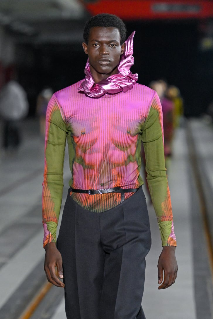 Y/Project's show featured a range of head-to-toe body prints. 
