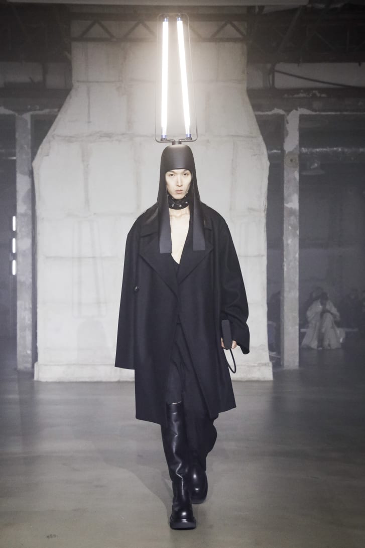 Rick Owens adorned his new collection with functioning lightbulbs.
