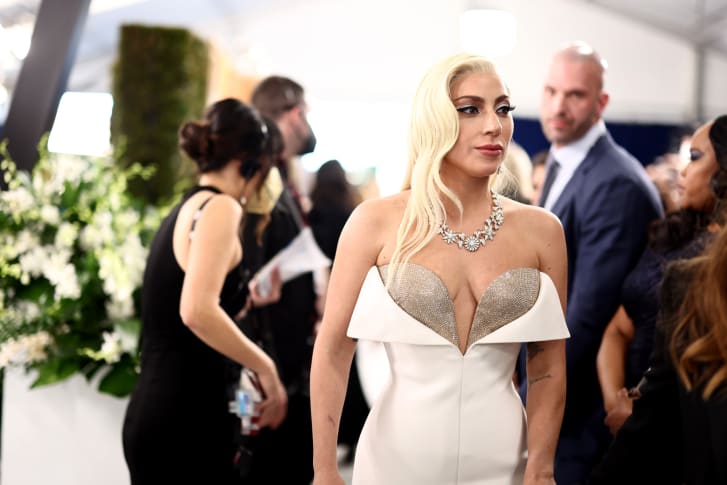 Lady Gaga attends the 28th Screen Actors Guild Awards at Barker Hangar on February 27, 2022 in Santa Monica, California.  