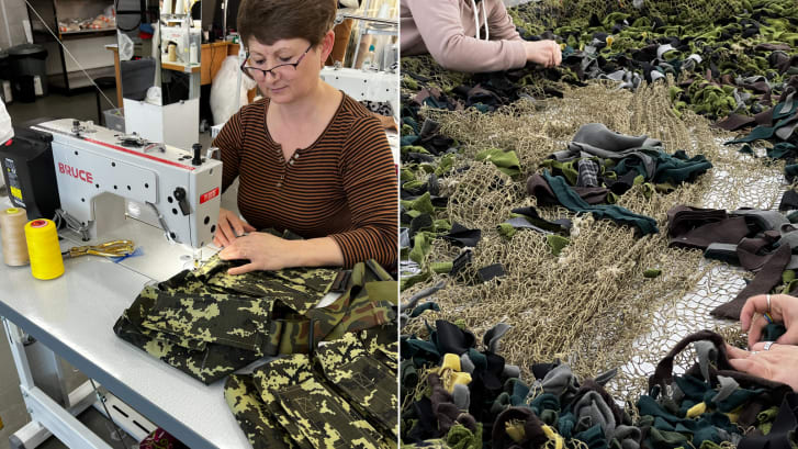 Seamstresses are making  military nets and assault vests among other protective clothing.