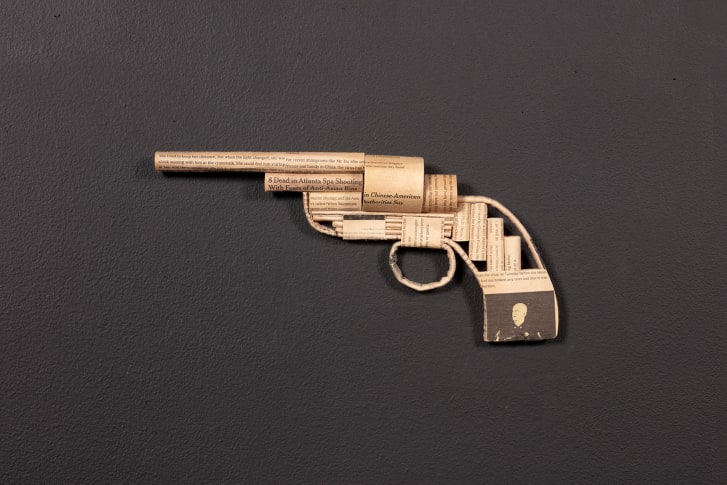 "I've gone to look for America (Pistol 1)" (2021) by Haena Yoo. 