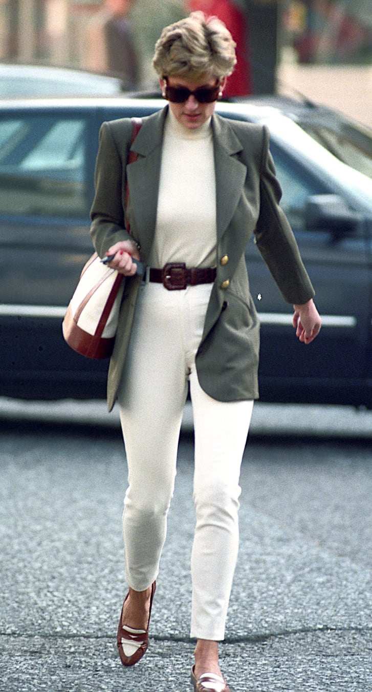 Princess Diana pictured in 1994, dressed in a blazer, cream turtleneck and trousers. Social media users have aimed to recreate the effortless elegance of Princess Diana's outfits, citing looks such as these as inspiration for 'old money' fashion looks.