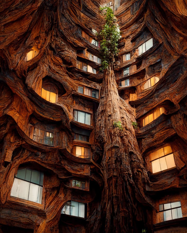 Bhatia's "Symbionic Architecture" project was inspired giant redwood trees.