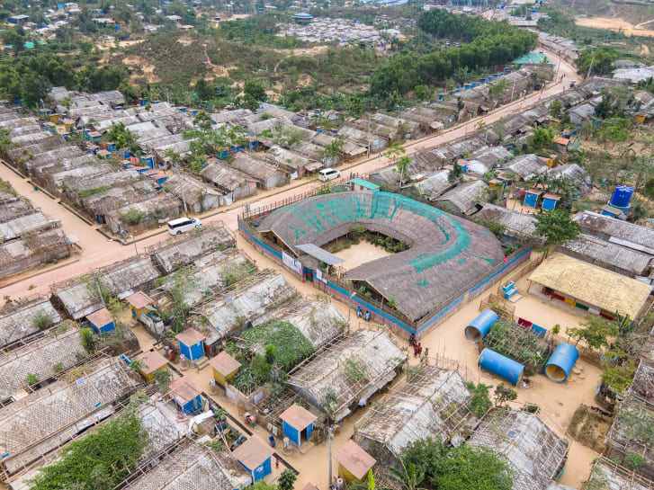 Award organizers recognized a series of temporary community spaces in Cox's Bazar, Bangladesh, for providing "a dignified, sensitive and ingenious response to emergency needs related to the major influx of Rohingya refugees."