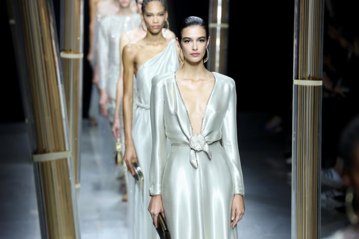 Light was a key ingredient in Armani's latest collection, unveiled at Milan Fashion Week in September 2022.