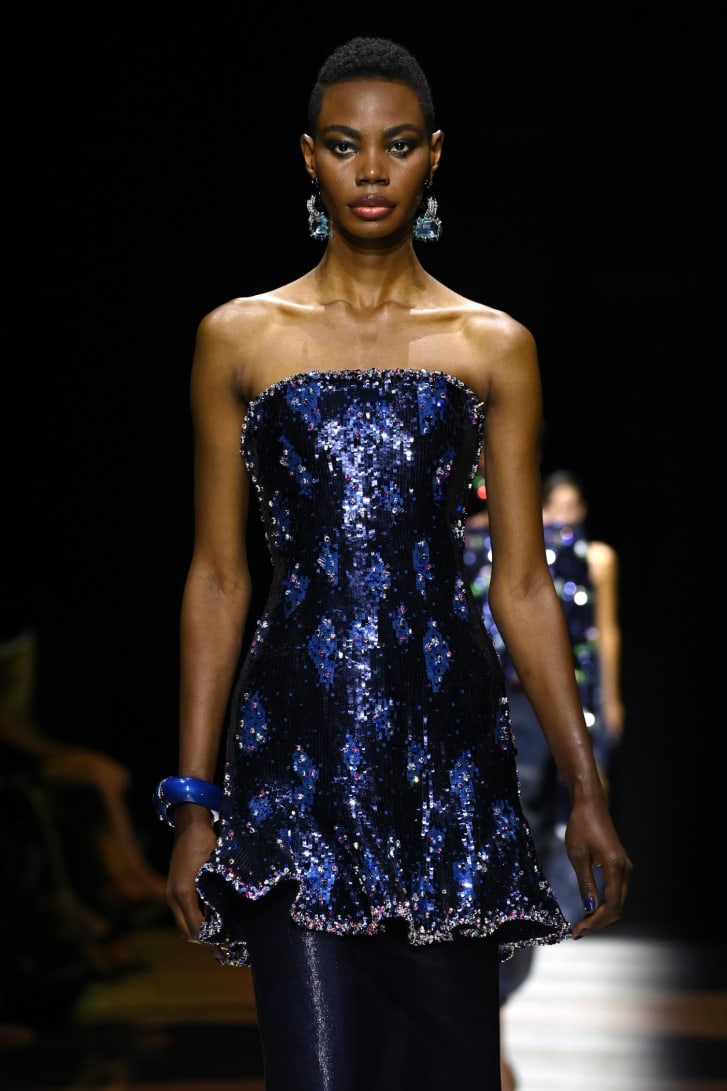 The Armani Privé Haute Couture Fall-Winter 2023 show was titled "Petillant," or "sparkling." 