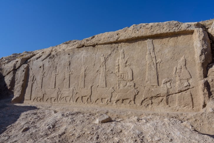 Carvings ran along irrigation canals in Faida Archaeological Park in northern Iraq.