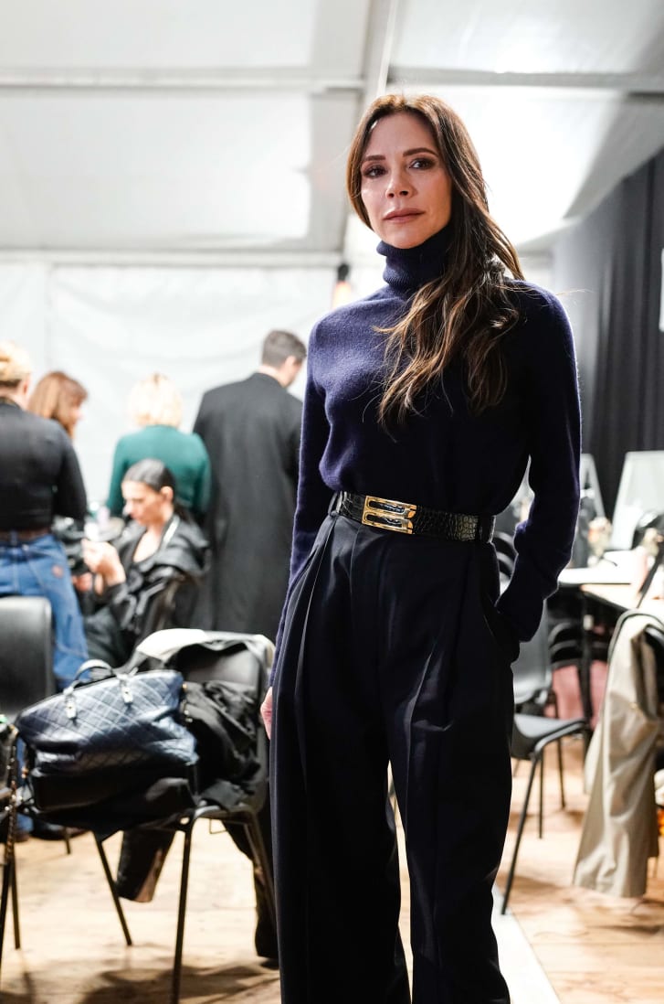 Victoria Beckham backstage at her FW23 show.