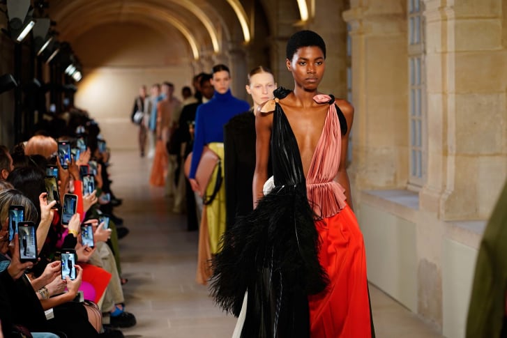 Models take their final walk at the Victoria Beckham FW23. 