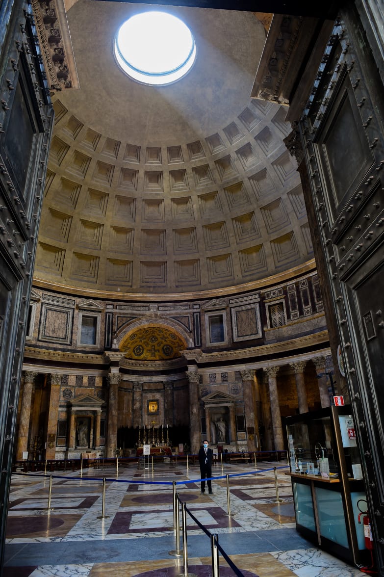 Ancient Roman architects designed a portico for the Pantheon that referenced Greek architecture. But the building's interior is nothing the Greeks could have imagined.