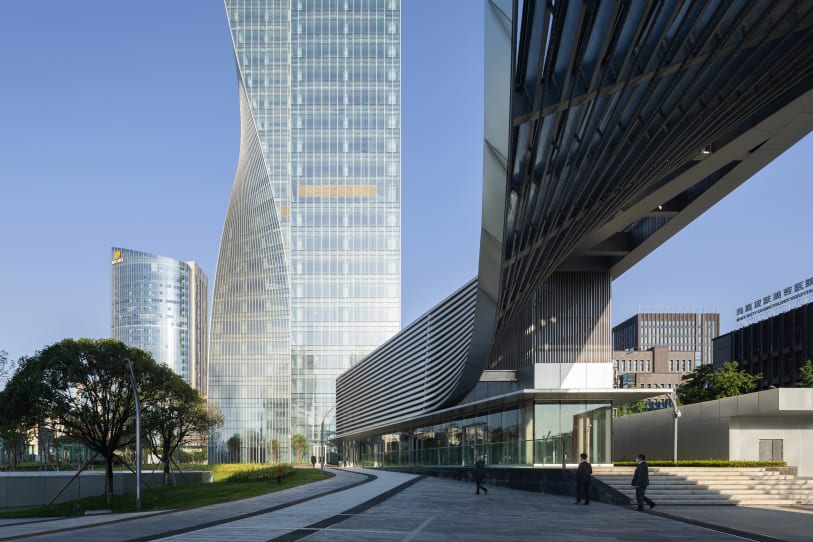 Aedas says the tower has a "twisting angle" of up to 8.8 degrees per floor.
