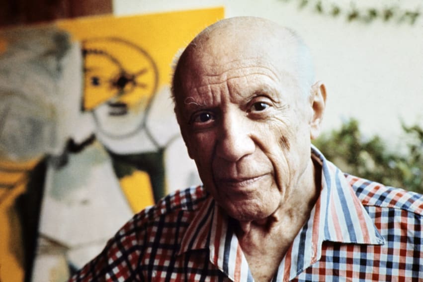 Pablo Picasso captured on October 1971 in Mougins, France.