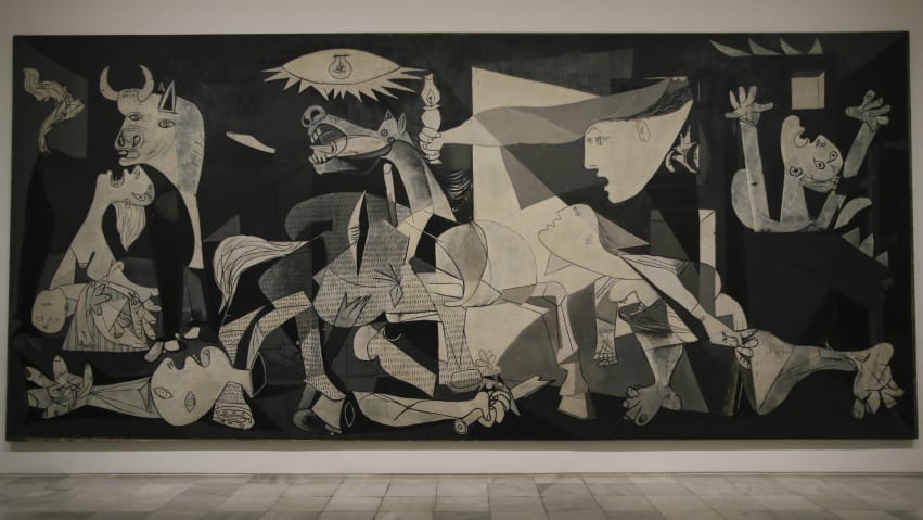 Residing at the Reina Sofia, "Guernica" is one of the most famous paitings in the world.