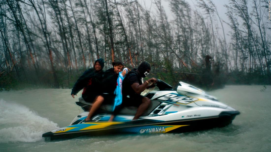 Jet skiers saved 100 people trapped in flooded homes in the Bahamas