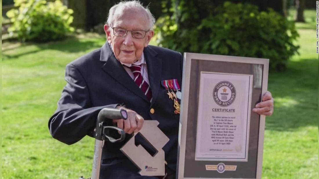 100-year-old UK fundraising hero Tom Moore hospitalized with Covid-19