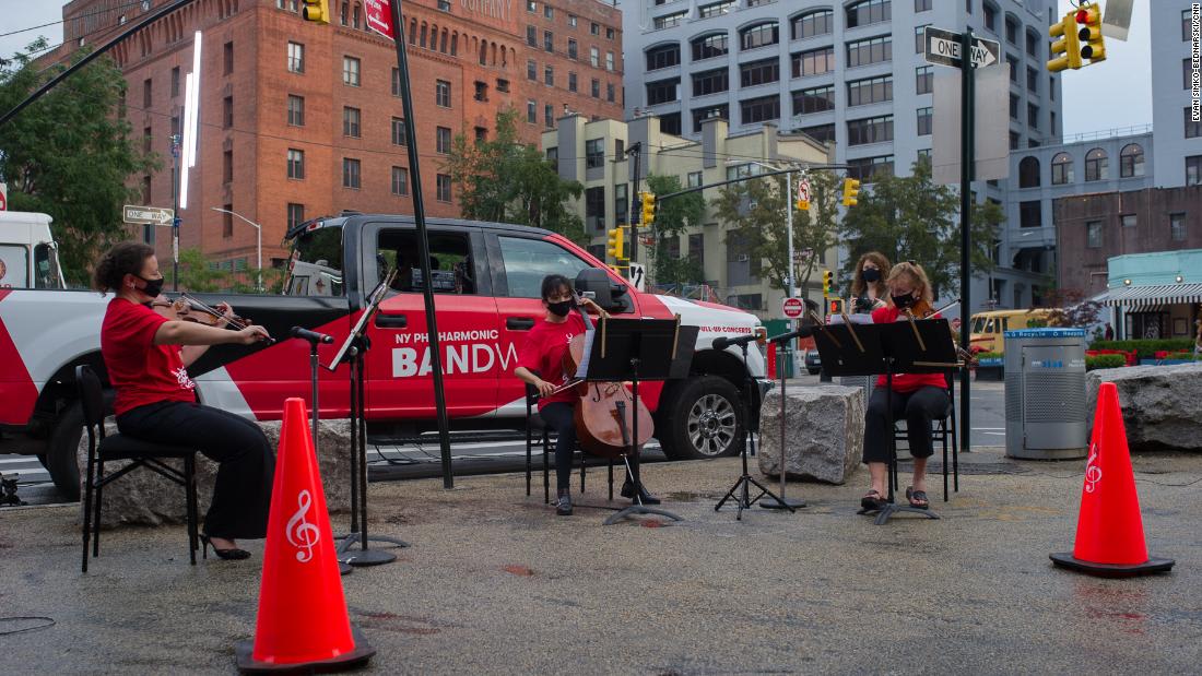 Unable to open its concert hall, New York Philharmonic brings its music to the streets