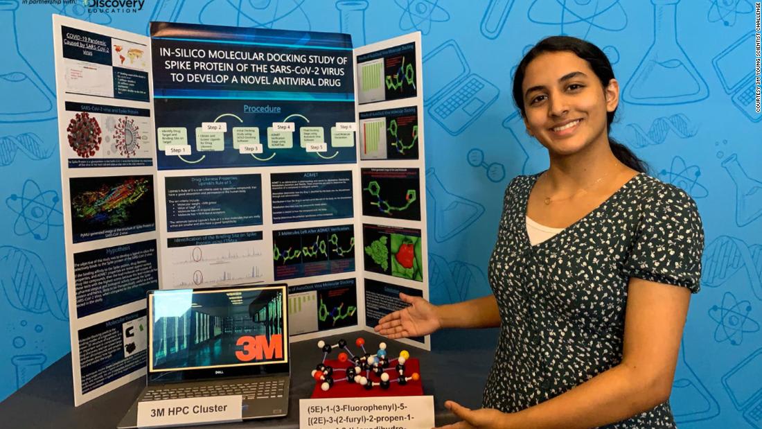 This 14-year-old girl won a $25K prize for a discovery that could lead to a cure for Covid-19