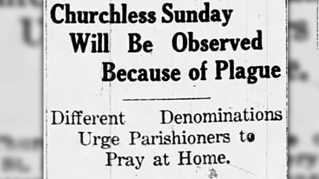 For churchgoers during the Covid-19 pandemic, a deadly lesson from the 1918 flu