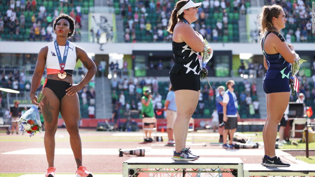 'I never said that I hated the country,' says US hammer thrower Gwen Berry after turning from the flag