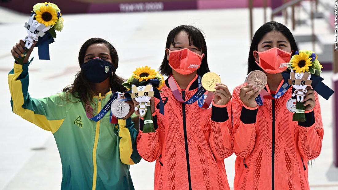 Teenage kicks at the Olympics' first women's skateboarding final as 13-year-old Momiji Nishiya takes gold