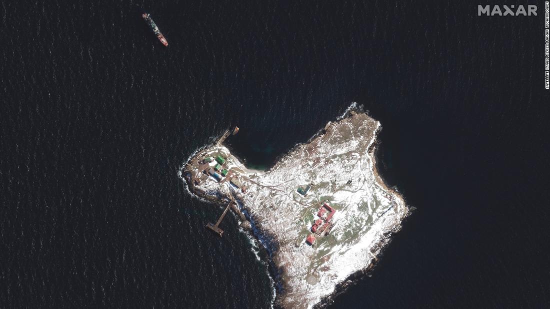 First on CNN: Satellite image shows damage to Snake Island