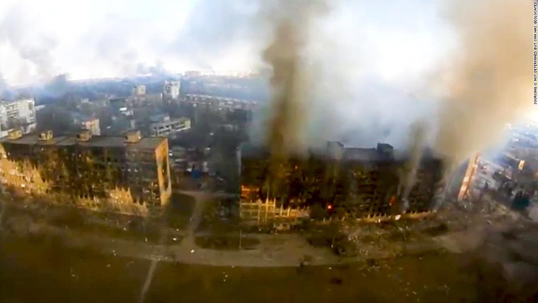 Drone video shows besieged city of Mariupol - CNN Video