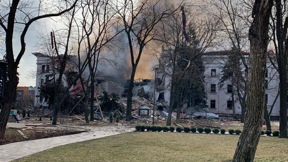Survivors emerge from rubble of Mariupol theater bombed by Russia