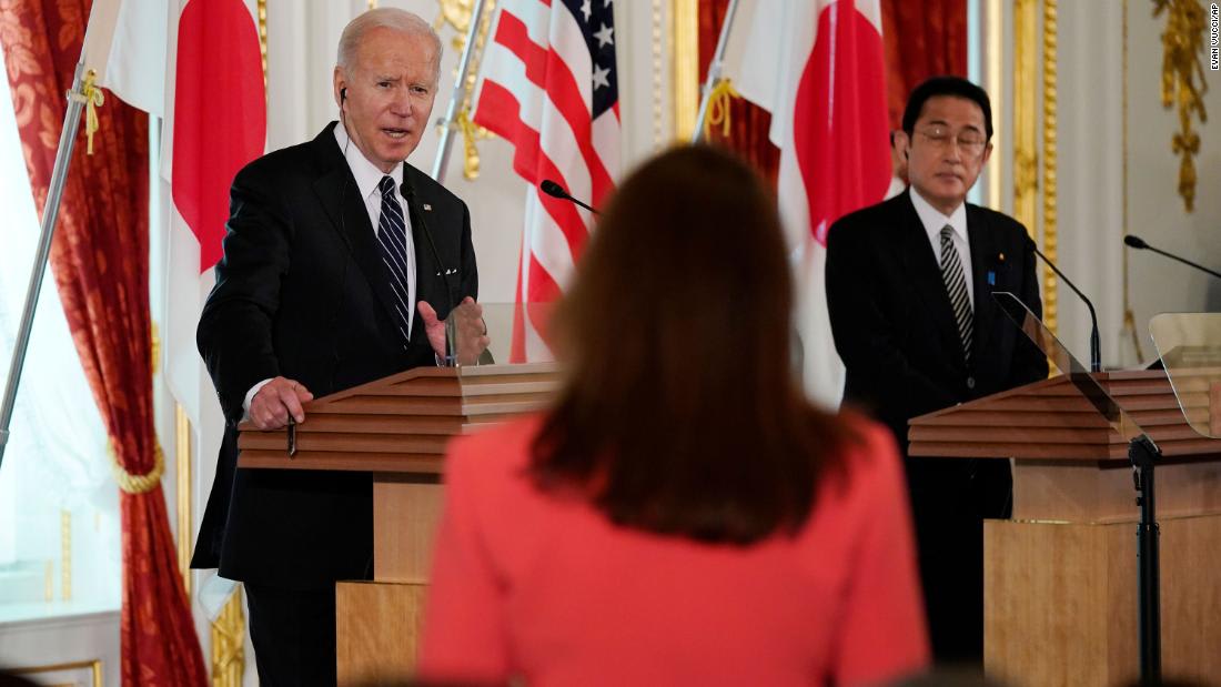Biden's Taiwanese comments depend on a summit meeting with leaders from Japan, India and Australia on the final day of their trip to Asia.