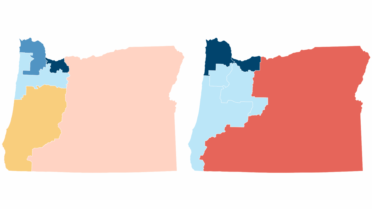 Oregon redistricting 2022: Congressional maps by district