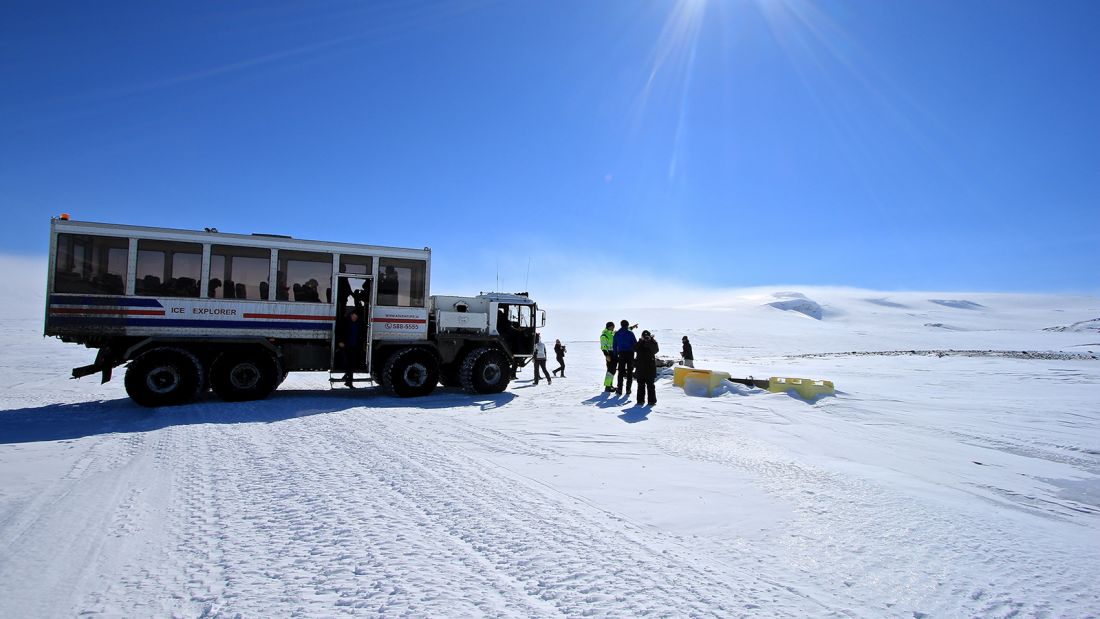 iceland largest cave- truck