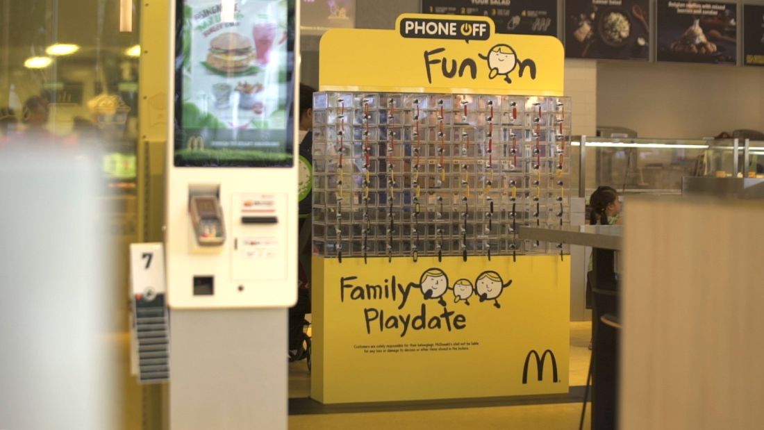 Singapore McDonald's mobile phone locker