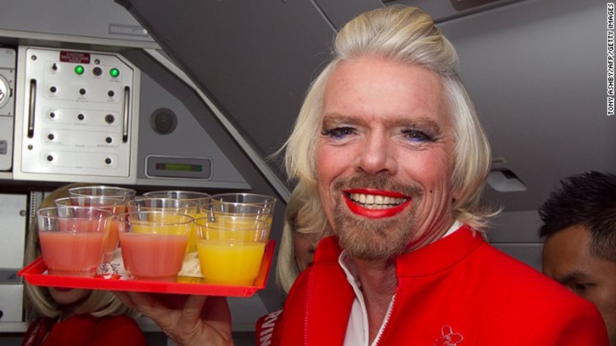 Richard Branson Does Drag After Losing Bet Cnn Travel