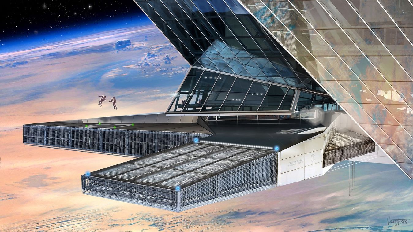 Asgardia's rendering of a landing deck for spacecrafts.