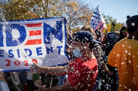 Biden supporters celebrate his election