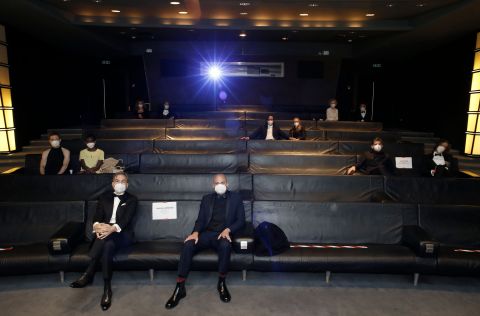 Nominees attend an Oscars screening in Paris. Lewis Joly/AP