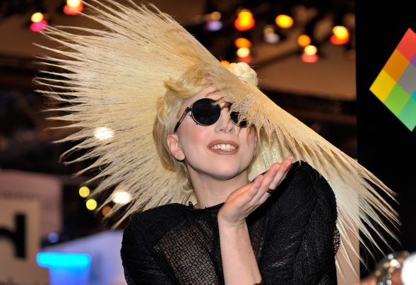 Lada Gaga in one of Le Mindu's creations in 2010