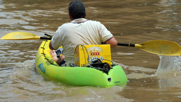 XXXX beer is a necessity, even during a flood. 