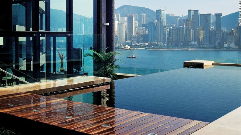 The Presidential Suite terrace at InterContinental Hong Kong.